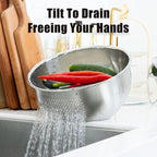 Rice Washer Strainer Bowl, Stainless Steel Quinoa Washing Bowl - Image 2