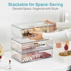 Vtopmart 12.1''W Clear Stackable Storage Drawers, 2 Pack Acrylic Plastic - Image 6