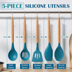E-far Silicone Cooking Utensils Set, 5-Piece Kitchen Utensils Set - Image 2