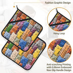 Funny Cats Family Pot Holder Set of 2, Heat Resistant Potholders Oven Hot Pads - Image 4