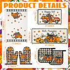 Fanfanwin 10 Pcs Thanksgiving Kitchen Decor Set Kitchen Towels Pot Holders Oven - Image 3