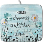 Blue Daisy Dish Drying Mat 16x18 Inch Love Kitchen Absorbent Microfiber by Giwawa