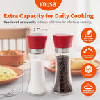 IMUSA Salt Shaker and Pepper Grinder Set – 2 Pack Glass Salt Shaker and Pepper - Image 6