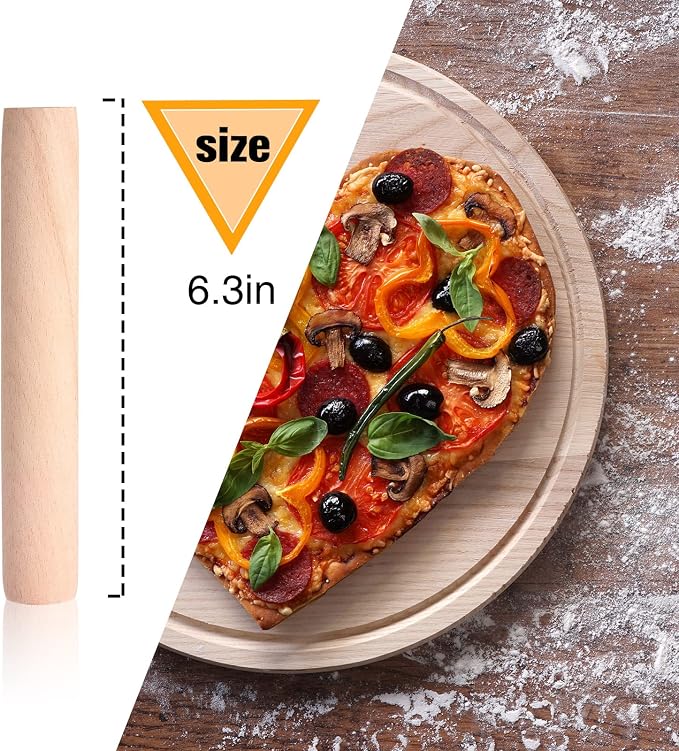 Patelai 50 Pieces Small Wooden Rolling Pin, Dumpling Dough Roller Wooden Mini - Image 3