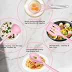 E-far Pink Silicone Cooking Utensils Set, 10-Piece Kitchen Utensil Set - Image 3