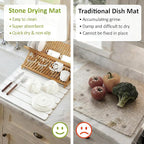 Large Stone Dish Drying Mat for Kitchen Counter, Collapsible Quick Dry - Image 6