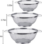 3 Pack 18/8 Stainless Steel Colander Sieves, Mesh Strainer Net Baskets - Image 5