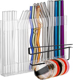 Kitchen Cabinet Straw Holder: Acrylic Organizer and Hanging Lid Rack by SPEDOL
