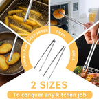Precision Serrated Non-Slip Tips Cooking Tongs 2 pcs, Stainless Steel Kitchen - Image 6