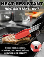 Anaeat Non-Stick Silicone Locking Tong Set of 3 - Image 4