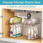 Vtopmart 4 Pack Higher Bathroom Organizer, 2 Tier White Under Sink Organizers - Image 6