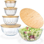 Large Stackable Set of 5 Nesting Glass Bowls - Image 9