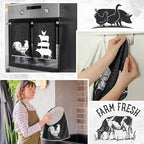 VitalCozy 8 Pcs Farm Animal Theme Kitchen Towels Pot Holders and Oven Mitt Set - Image 6
