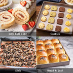 11 Inch Square Baking Sheet Set of 2, Commercial Nonstick Carbon Steel Cookie - Image 3