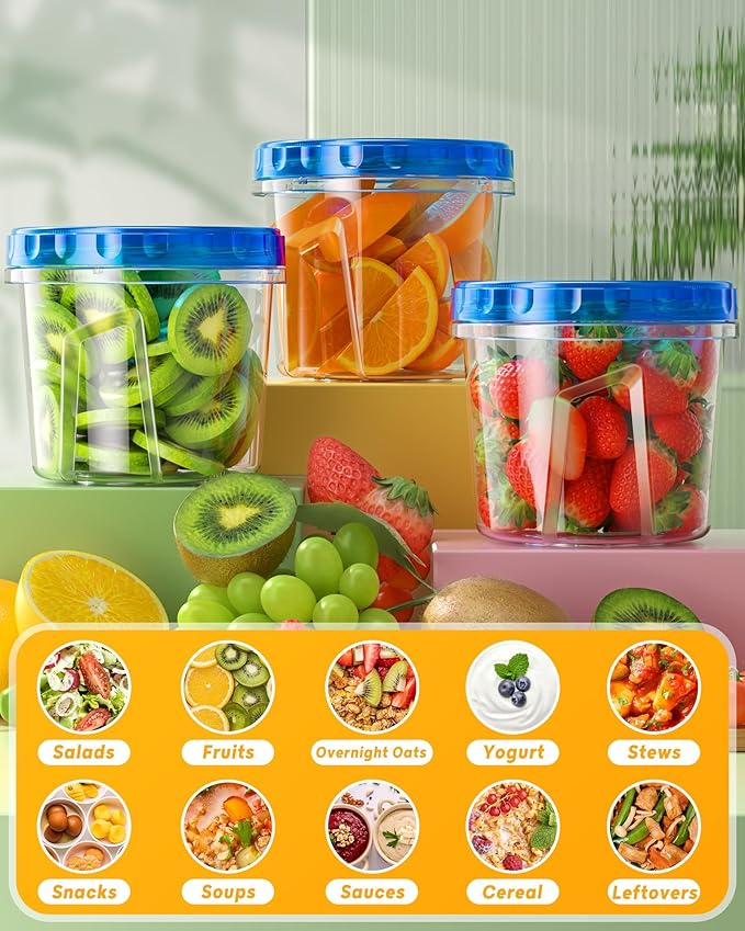 BiuLeon 12 Pack-24 oz Freezer Storage Containers, Plastic Food Storage - Image 7