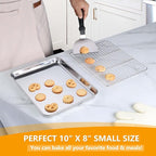 Homikit Baking Sheet with Wire Rack, 10.5 x 8 Inches Stainless Steel Small - Image 5