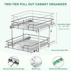 2-Tier Pull Out Cabinet Organizer, Soft Close Cabinet Slide Out Shelves - Image 5