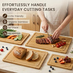 Extra Large Cutting Board Set of 4, Bamboo Cutting Boards - Image 4