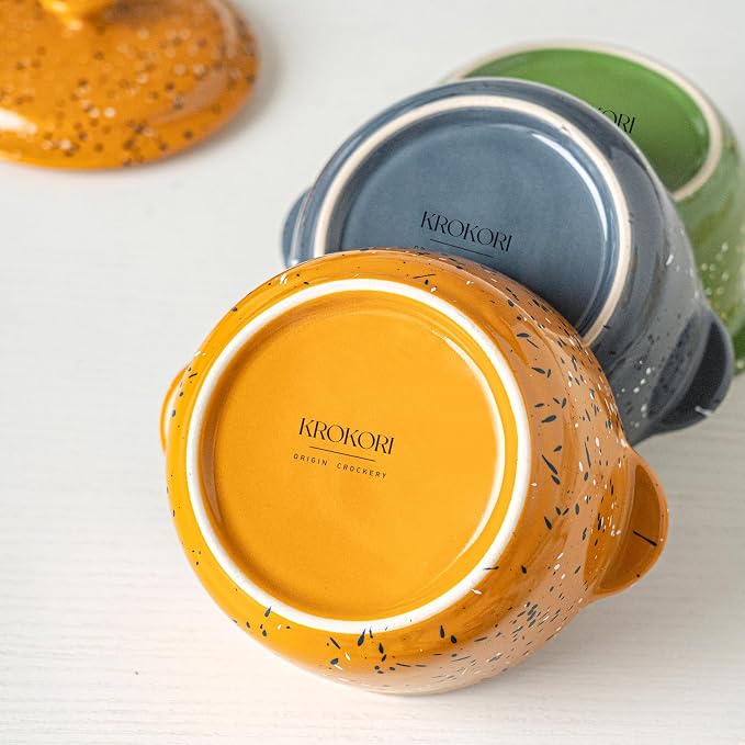Ceramic Mini Cocotte Set of 4 for Oven, 10 Oz Small Casserole Dishes - Image 7