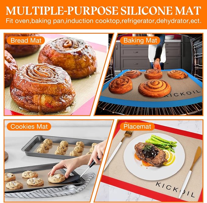 Silicone Baking Mat Large Set 4 Half Sheet-Silicone Bakeware Mat - Image 6