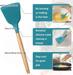 E-far Blue Silicone Cooking Utensils Set, 10-Piece Kitchen Utensils Set - Image 3