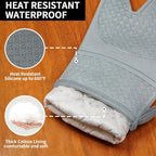 Hovico Silicone Oven Mitts, Heat Resistant 500F Kitchen Mitts 2PCS, 11.6" - Image 3