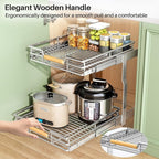 Pull out Cabinet Organizer, 2 Tiers 17"W X 21"D, Heavy Duty Smooth Sliding - Image 9