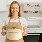 Cast Iron Pot with Lid – Non-Stick Ovenproof Enamelled Casserole Pot, Oven Safe - Image 5
