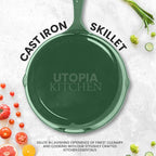 Utopia Kitchen Cast iron Skillets 3 Piece Set, Chefs Pan, Pre Seasoned Cast - Image 3