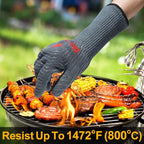 QUWIN BBQ Gloves, Oven Gloves 1472℉ Extreme Heat Resistant, Grilling Gloves - Image 2
