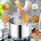 TeamFar 3.5 Quart Stock Pot, Tri-Ply Stainless Steel Pasta Cooking Pot - Image 5