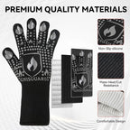 BBQ & Grill Gloves, Oven Gloves, 1472°F Silicone Oven Mitts Heat Resistant - Image 5