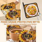 Sunflower Bee Oven Mitts and Heat Resistant Pads - Image 5
