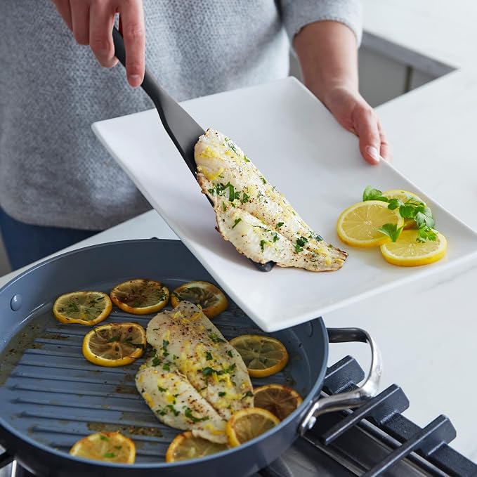 GreenPan Silicone 3 Piece Cooking Utensil Set, Fish Turner, Mixing Spatula - Image 3