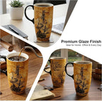 Topadorn Ceramic Travel Mug - 17 Oz Coffee Mug Ceramic Latte Teacup with Color - Image 9