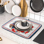 American Flag Dish Drainer Mat Flowers Absorbent Dish Rack Pad - Image 5