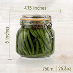 Hovico 25 oz Glass Jars With Airtight Lids And Leak Proof Rubber Gasket - Image 2