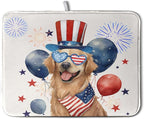 4th of July Patriotic Dog Dish Drying Mat 18 x 24 Inch US Independence Day Blue - Image 2