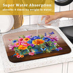 Colorful Flowers Dish Drying Mat - Image 7