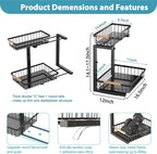 Liuoud Under Sink Organizer 2 Pack, 2 Tier Slide Out Large Capacity Height - Image 6