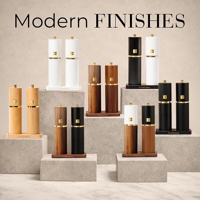 Wooden Salt and Pepper Grinder Set – Refillable Manual Salt and Pepper Mills - Image 7