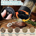 Electric Salt and Pepper Grinder Set, Automatic Salt Pepper Mill Grinder - Image 2