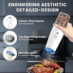UNNEES Rechargeable Electric Salt and Pepper Grinder set of 2, gravity electric - Image 5