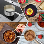 P&P CHEF 1 Quart Tri-Ply Stockpot and Saucepan, Stainless Steel Sauce Pan - Image 6