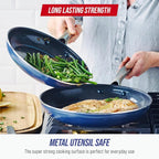 Blue Diamond 9.5” and 11" Frying Pan Skillet Set, Diamond Infused PFAS & - Image 6