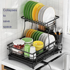 Over The Sink Large 2 Tier Dish Drying Rack Expandable, Dish Drainers - Image 9
