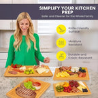 Glue-Free Surface™ 2XL Extra Large Bamboo Cutting Board Set of 4 – Small - Image 5