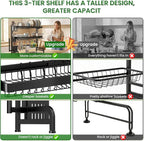 Over The Sink Dish Drying Rack, Adjustable 3 Tier Large Capacity Stainless - Image 5