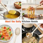Silicone Spaghetti Spoon&Soup Ladle Cooking Utensils Set of 2, No Scratch - Image 3