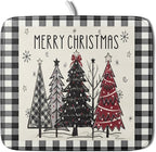 Merry Christmas Tree Dish Drying Mat by Aytipun